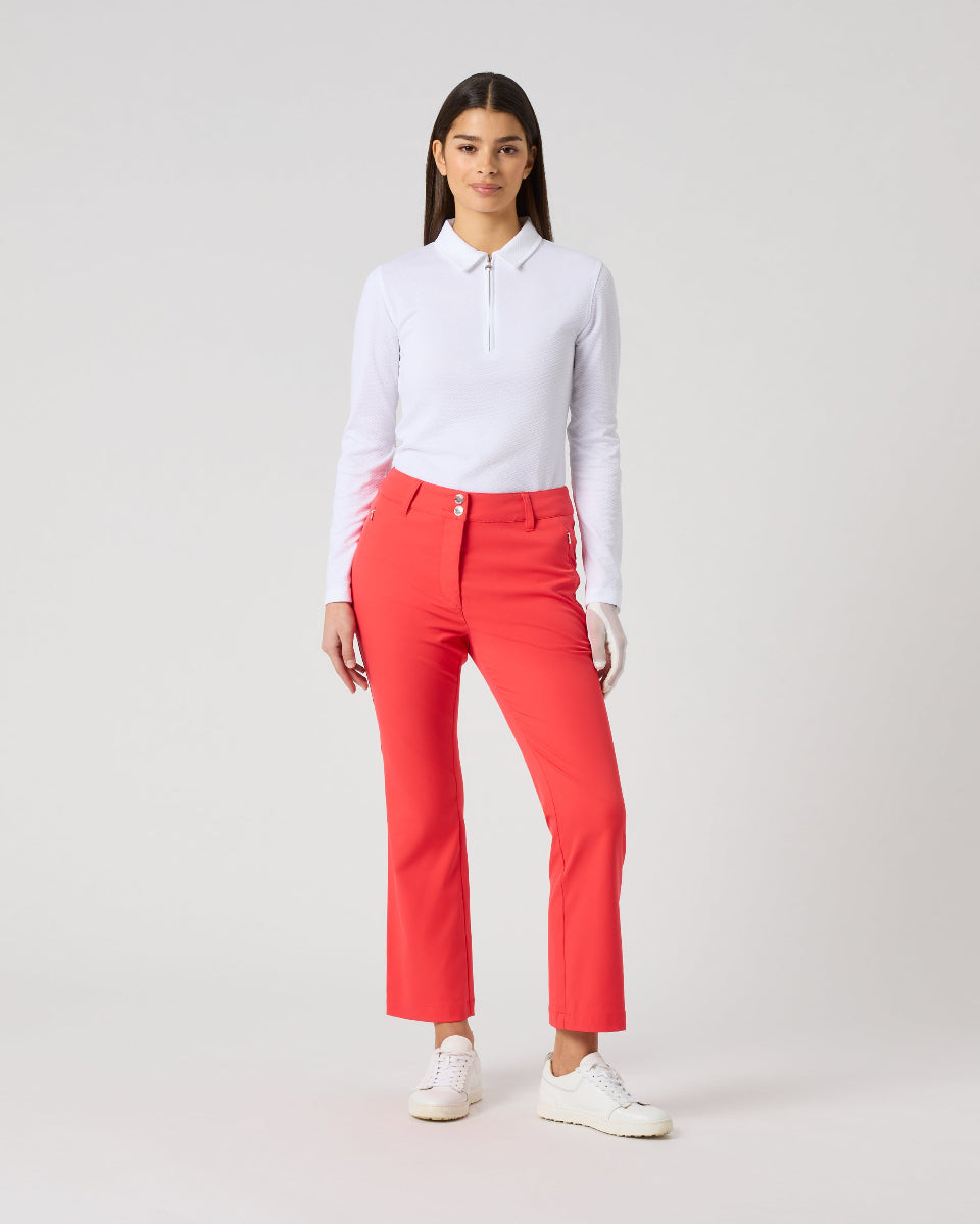 Daily Sports Flare Lyric Poppy Red Ankle Pants
