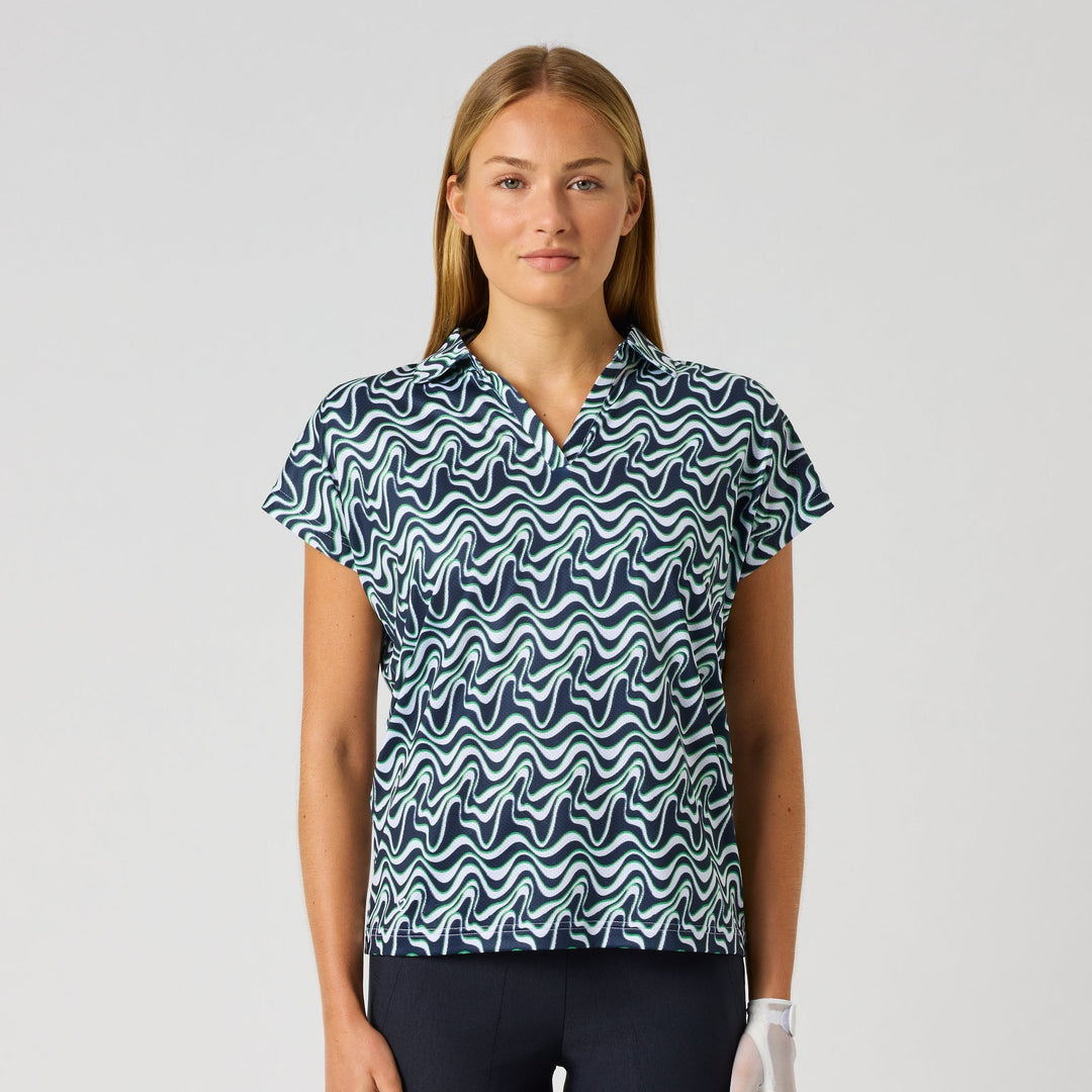 Daily Sports Flair Motion Printed Air Cap Sleeve Polo