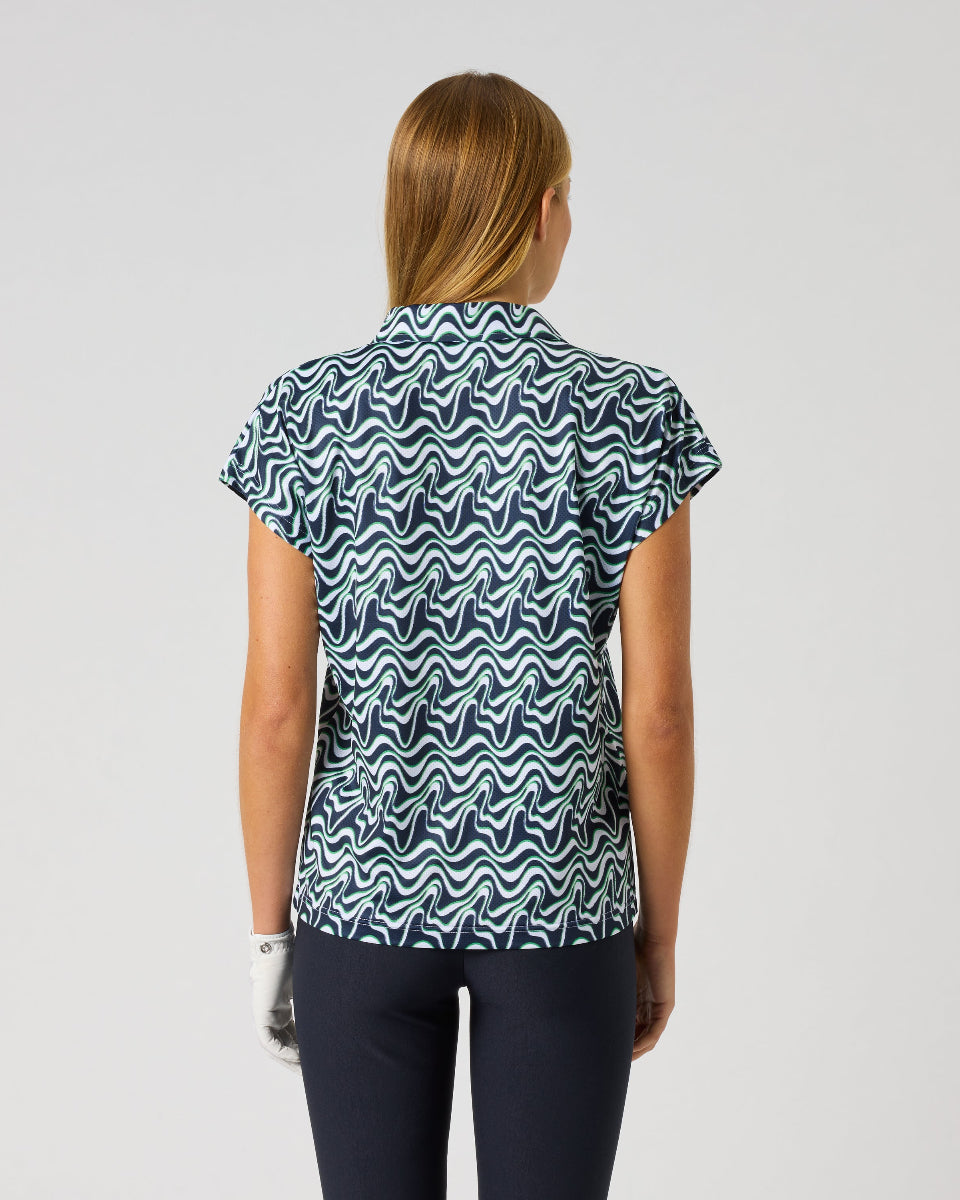 Daily Sports Flair Motion Printed Air Cap Sleeve Polo