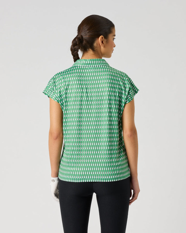 Daily Sports Banana Leaf Printed Air Cap Sleeve Polo