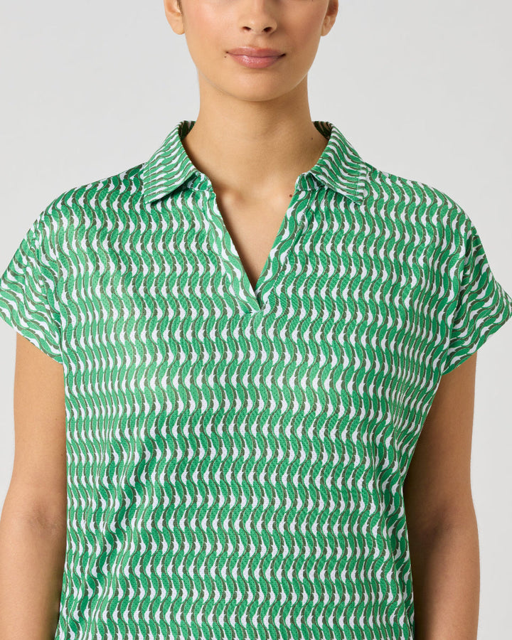Daily Sports Banana Leaf Printed Air Cap Sleeve Polo