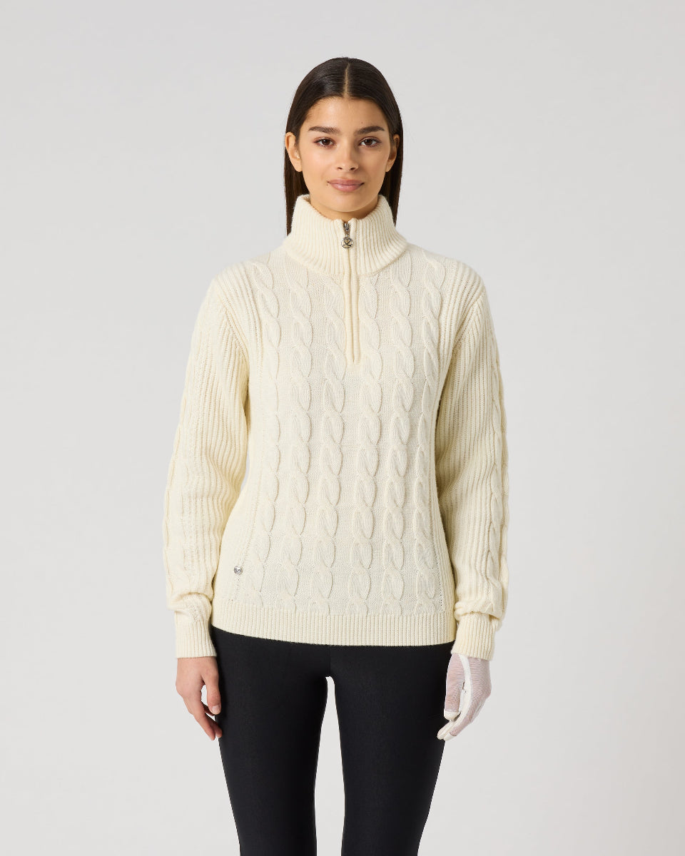 Daily Sports Ivory Cable Pullover Unlined