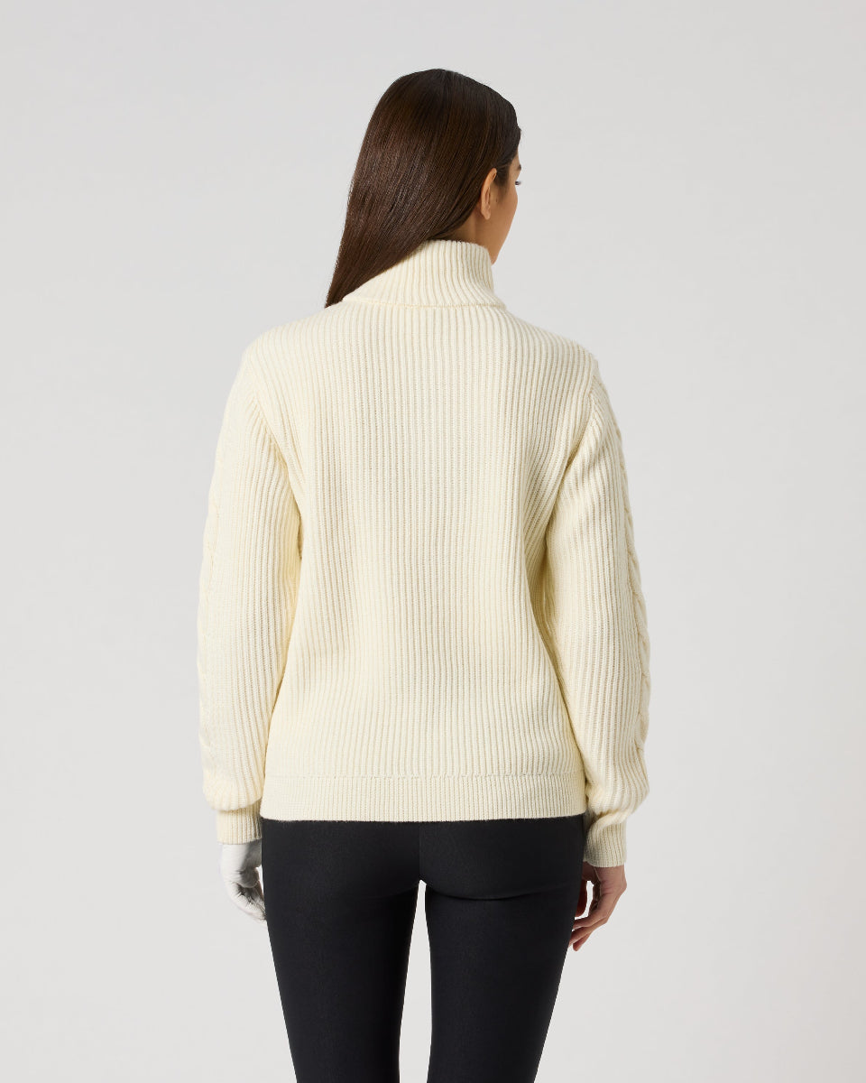 Daily Sports Ivory Cable Pullover Unlined