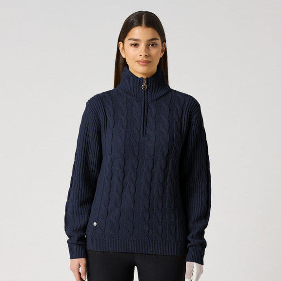 Daily Sports Dark Navy Cable Pullover Lined