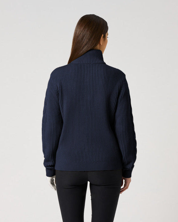 Daily Sports Dark Navy Cable Pullover Lined