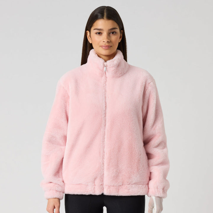 Daily Sports Mix Pink Fur Jacket