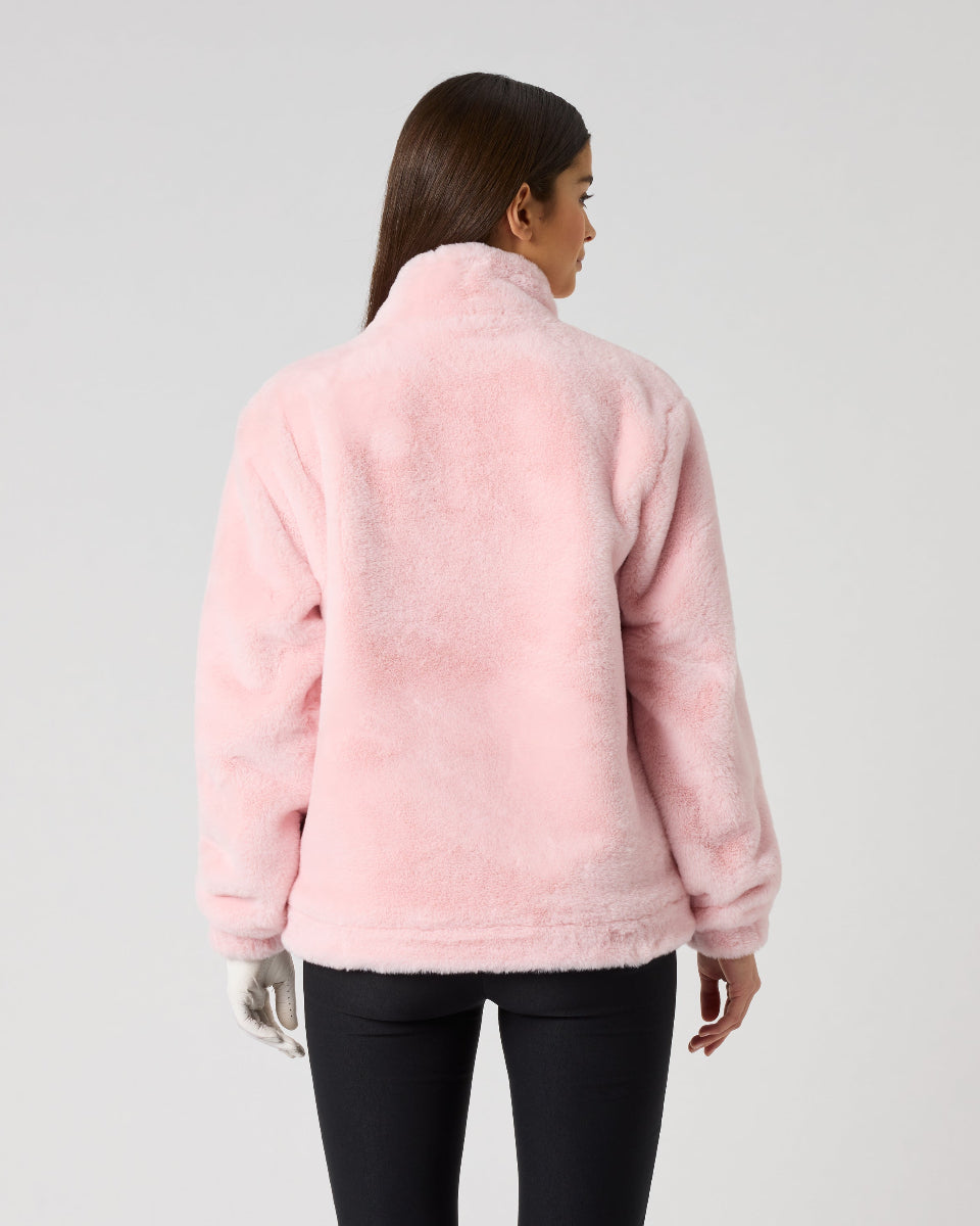Daily Sports Mix Pink Fur Jacket