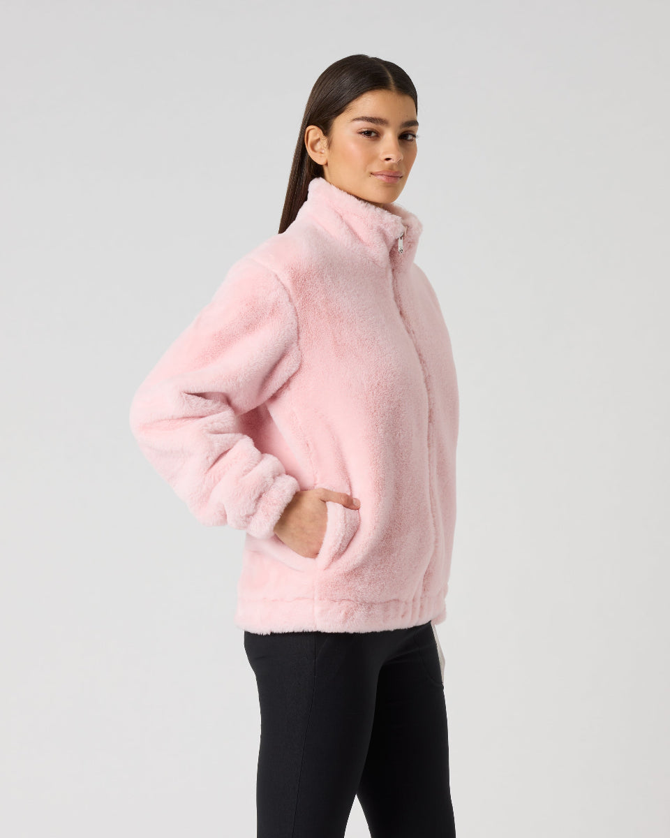 Daily Sports Mix Pink Fur Jacket