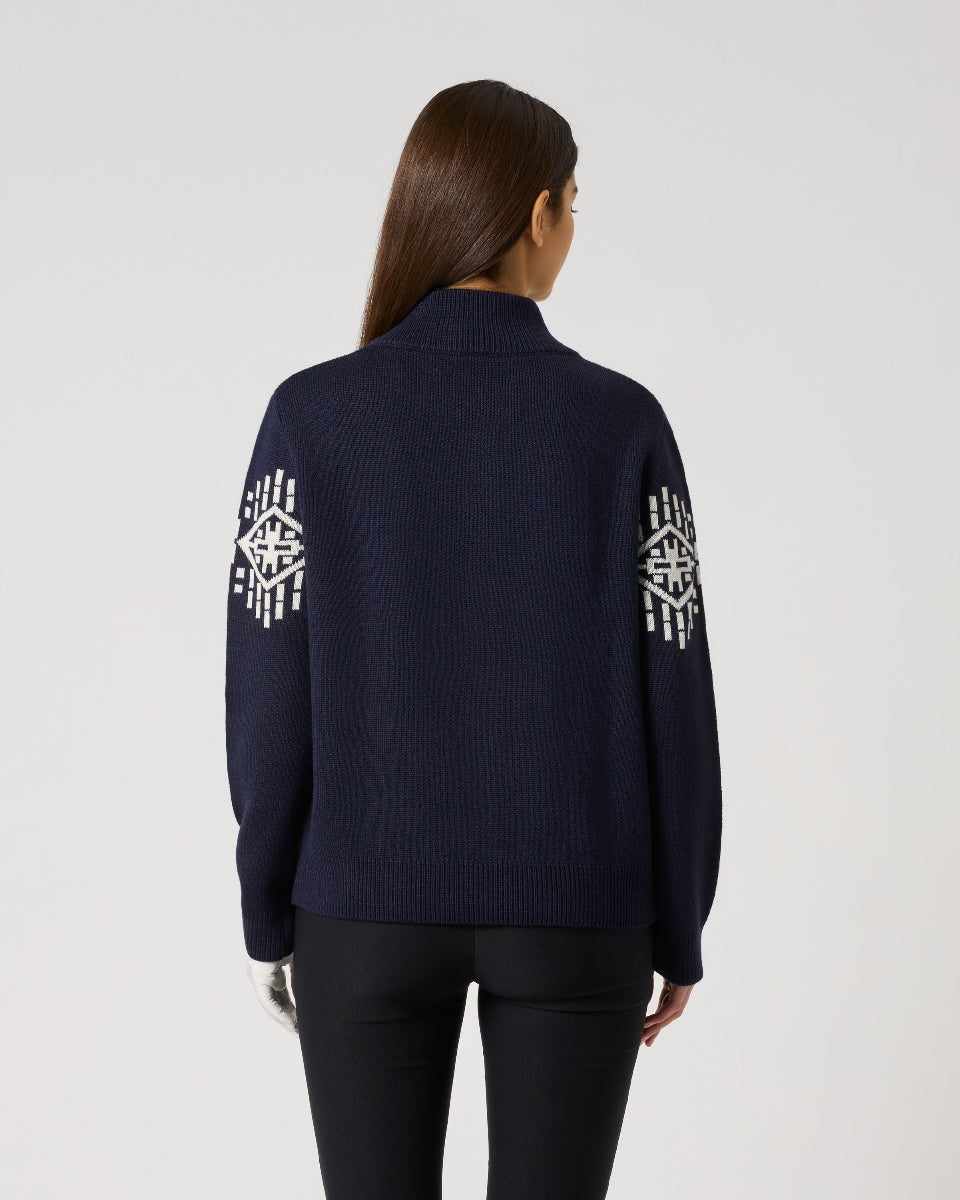 Daily Sports Jacquard Dark Navy Pullover Lined