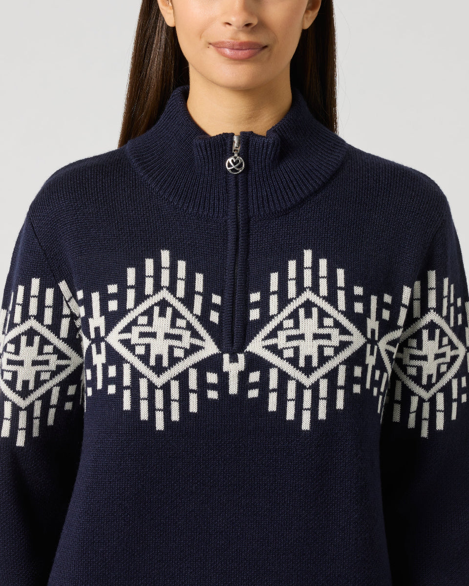 Daily Sports Jacquard Dark Navy Pullover Unlined