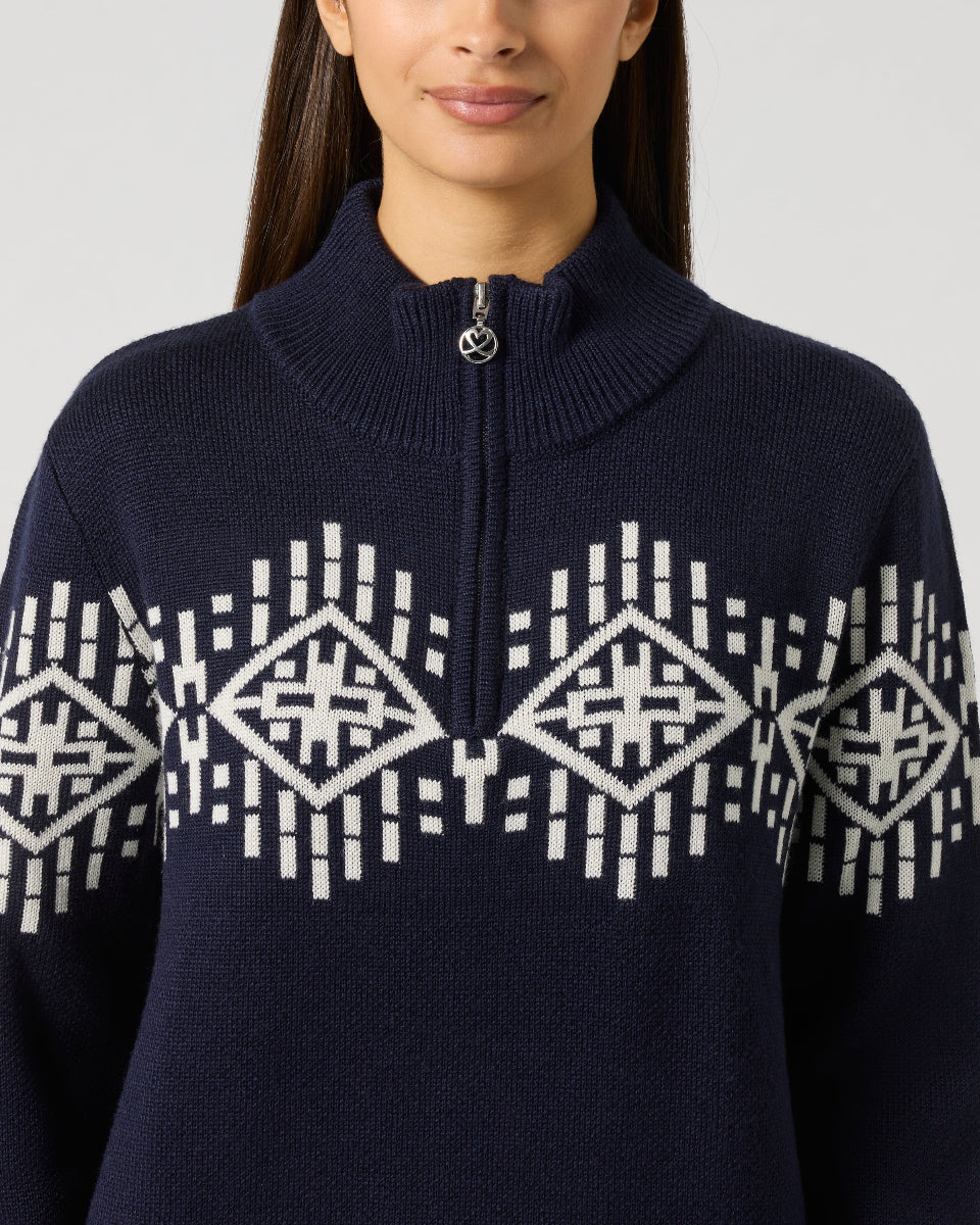 Daily Sports Jacquard Dark Navy Pullover Lined