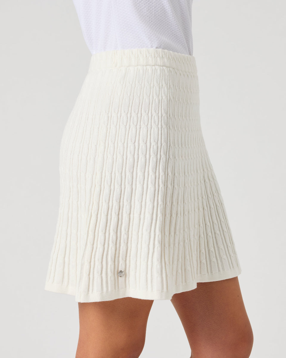 Daily Sports Madelene White Cable Knit Skort