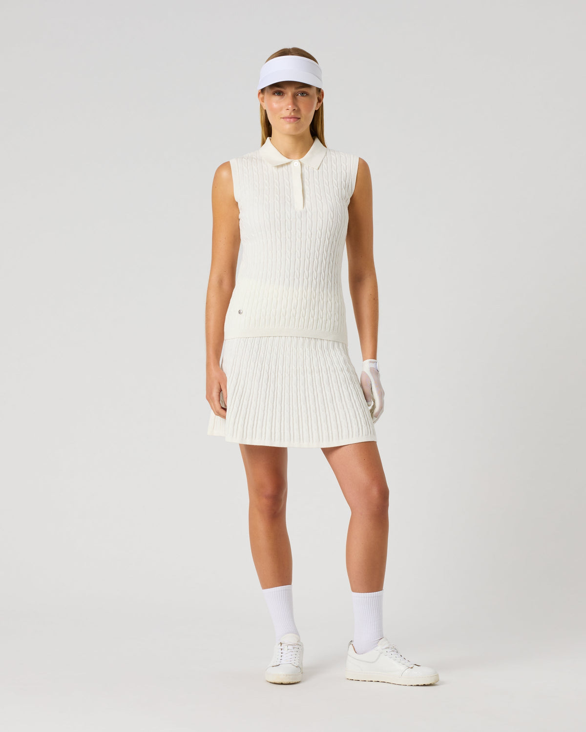 Daily Sports Madelene White Cable Knit Skort