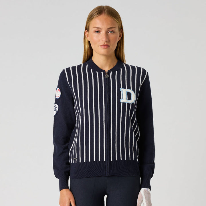 Daily Sports Stripe Dark Navy Knit Jacket