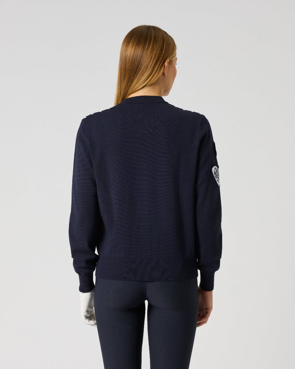 Daily Sports Stripe Dark Navy Knit Jacket
