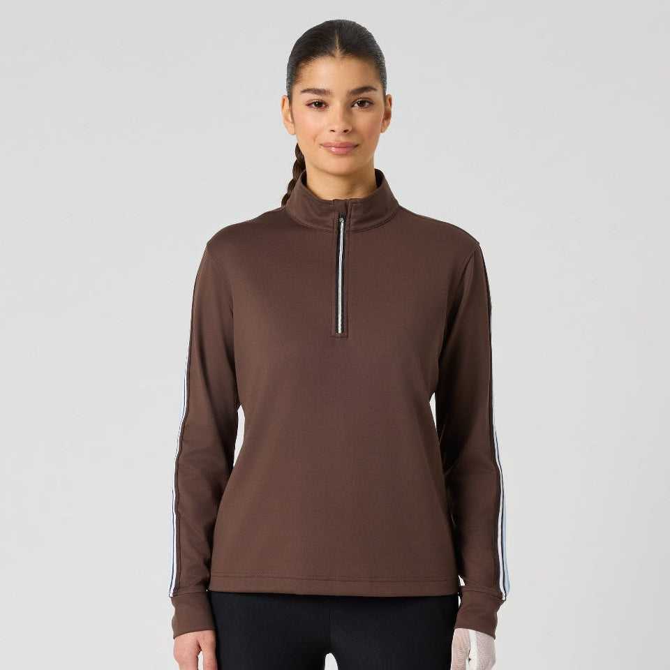 Daily Sports Peach Brownie Long Sleeve Half Neck Top