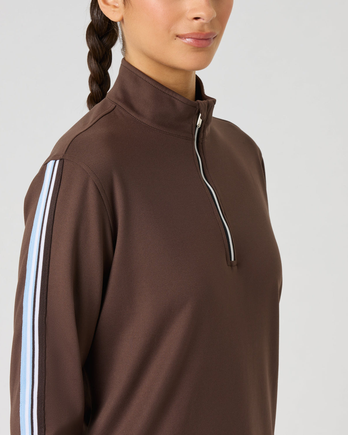 Daily Sports Peach Brownie Long Sleeve Half Neck Top