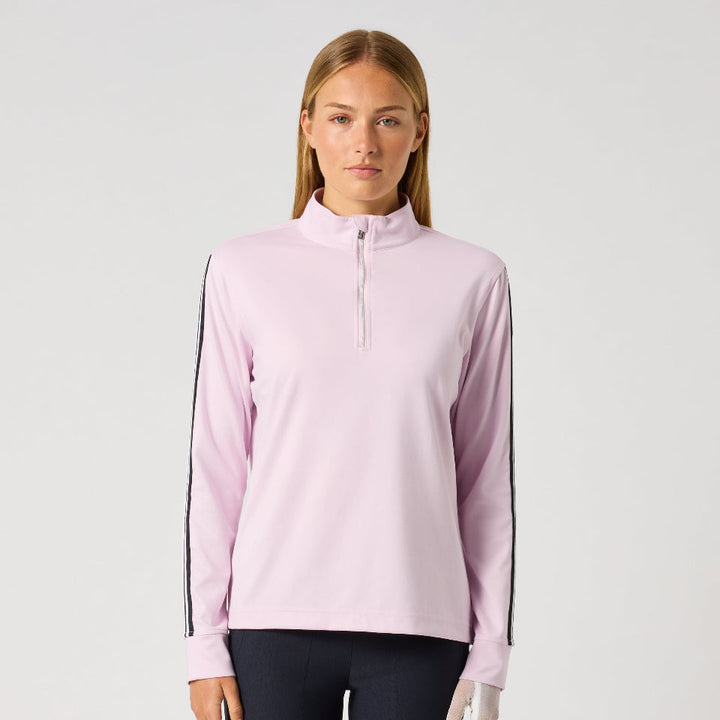 Daily Sports Peach Pink Long Sleeve Half Neck Top