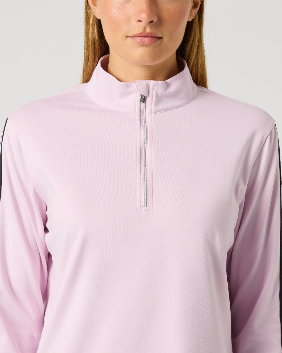Daily Sports Peach Pink Long Sleeve Half Neck Top