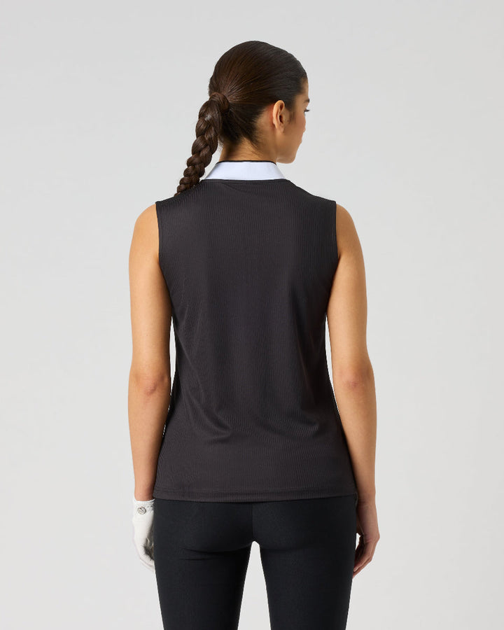 Daily Sports Ribbed Black Sleeveless Top