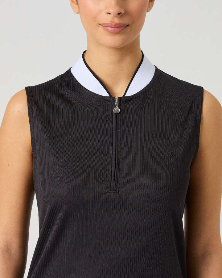 Daily Sports Ribbed Black Sleeveless Top