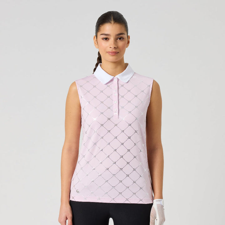 Daily Sports Foil Silver Logo Sleeveless Polo