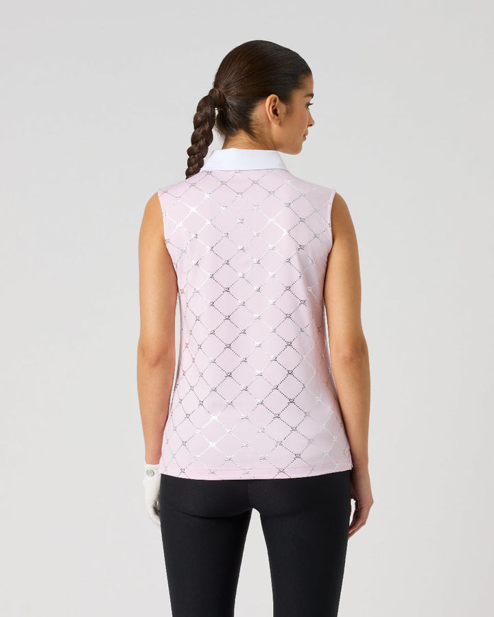 Daily Sports Foil Silver Logo Sleeveless Polo