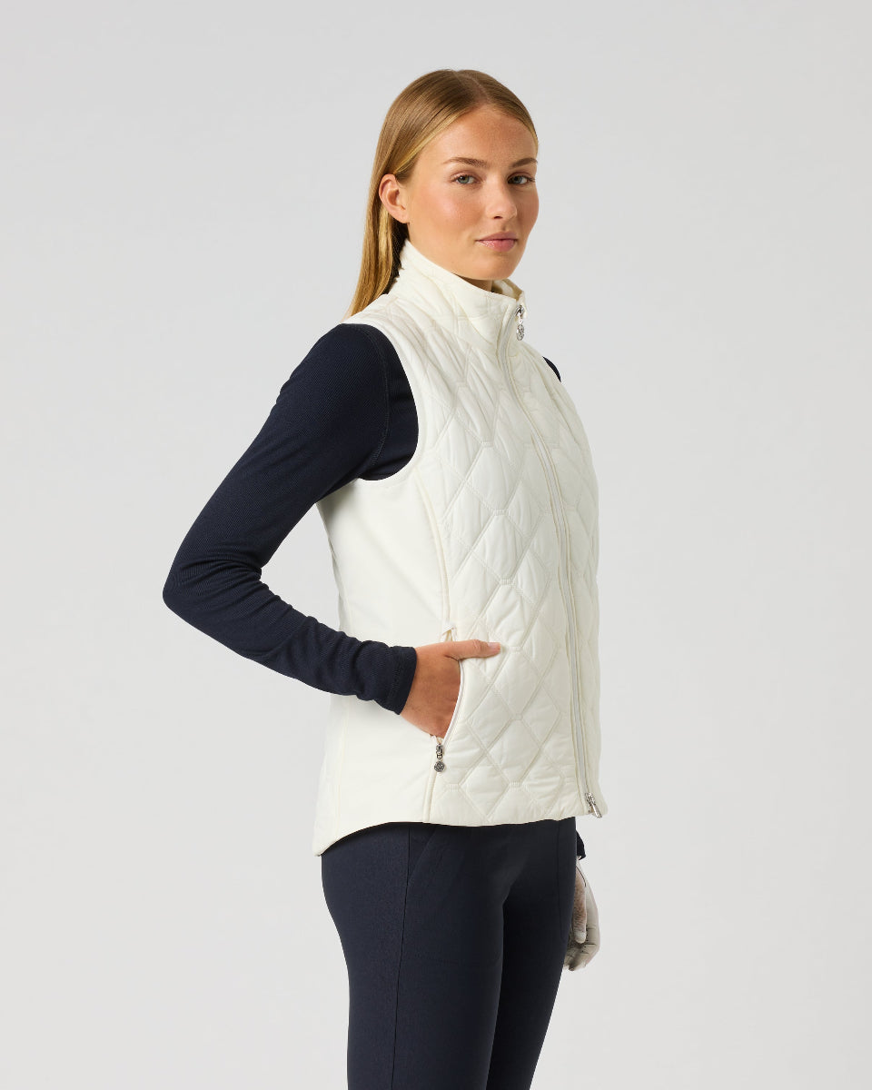 Daily Sports Quilt Ivory Padded Vest