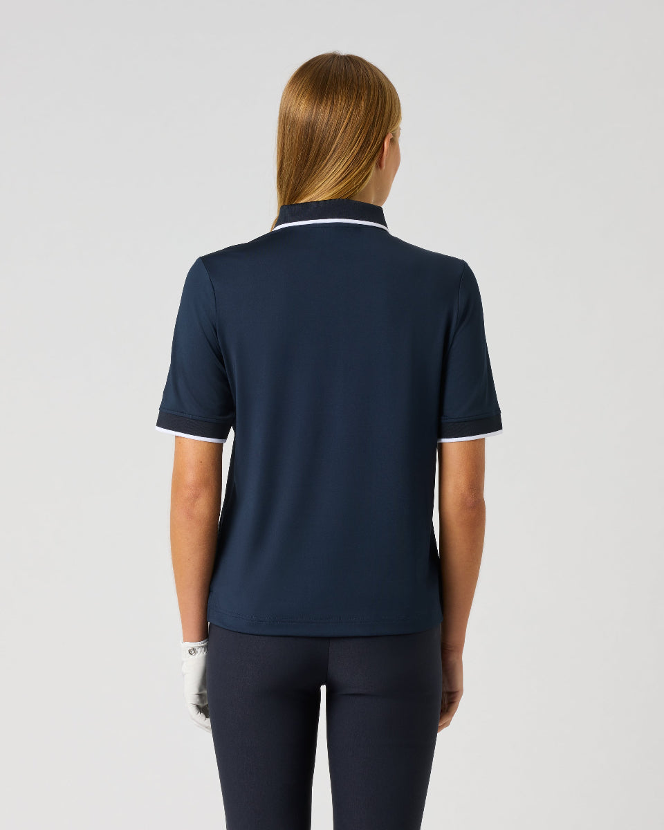 Daily Sports Ribbon Dark Navy Half Sleeve Polo