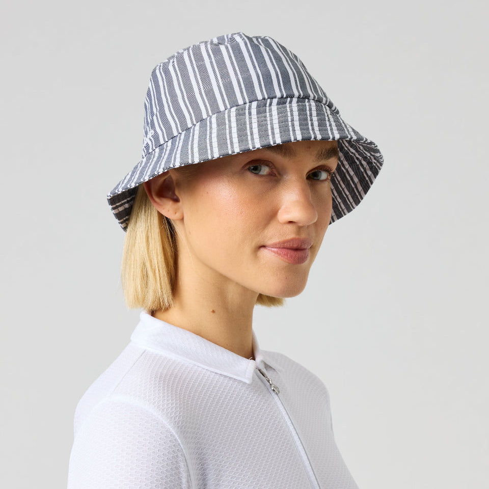 Daily Sports Striped Dark Navy Bucket Hat