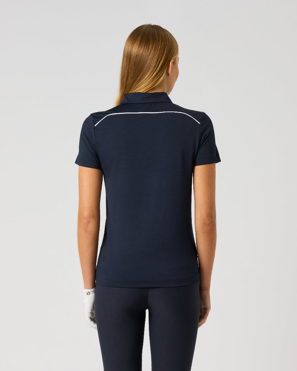 Daily Sports Dark Navy Piping Short Sleeve Polo