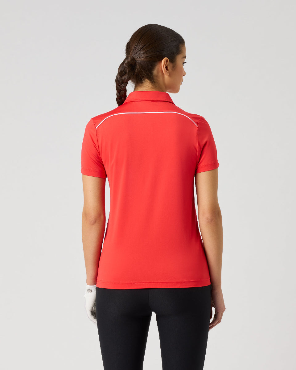 Daily Sports Poppy Red Piping Short Sleeve Polo