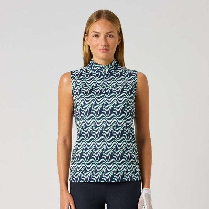 Daily Sports Flair Motion Printed Air Sleeveless Polo