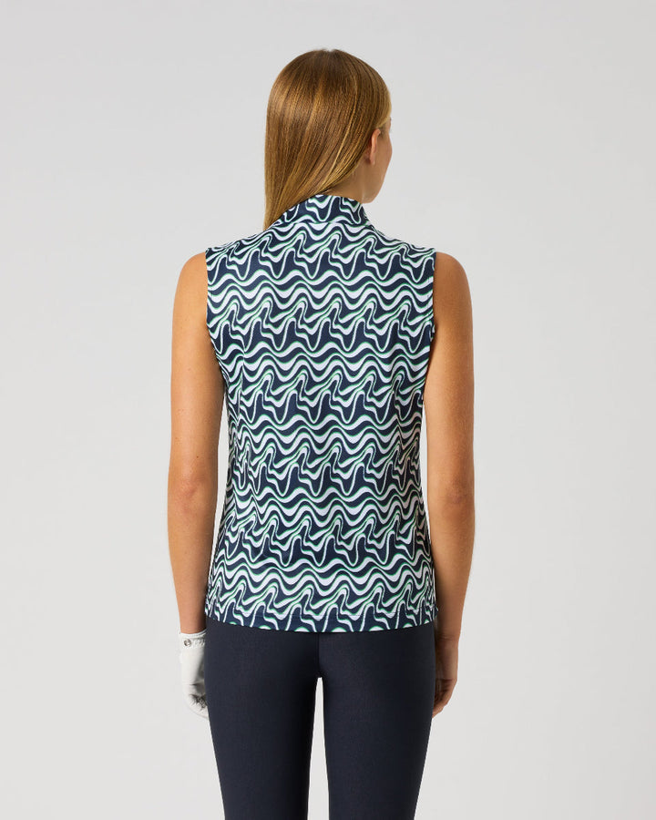 Daily Sports Flair Motion Printed Air Sleeveless Polo