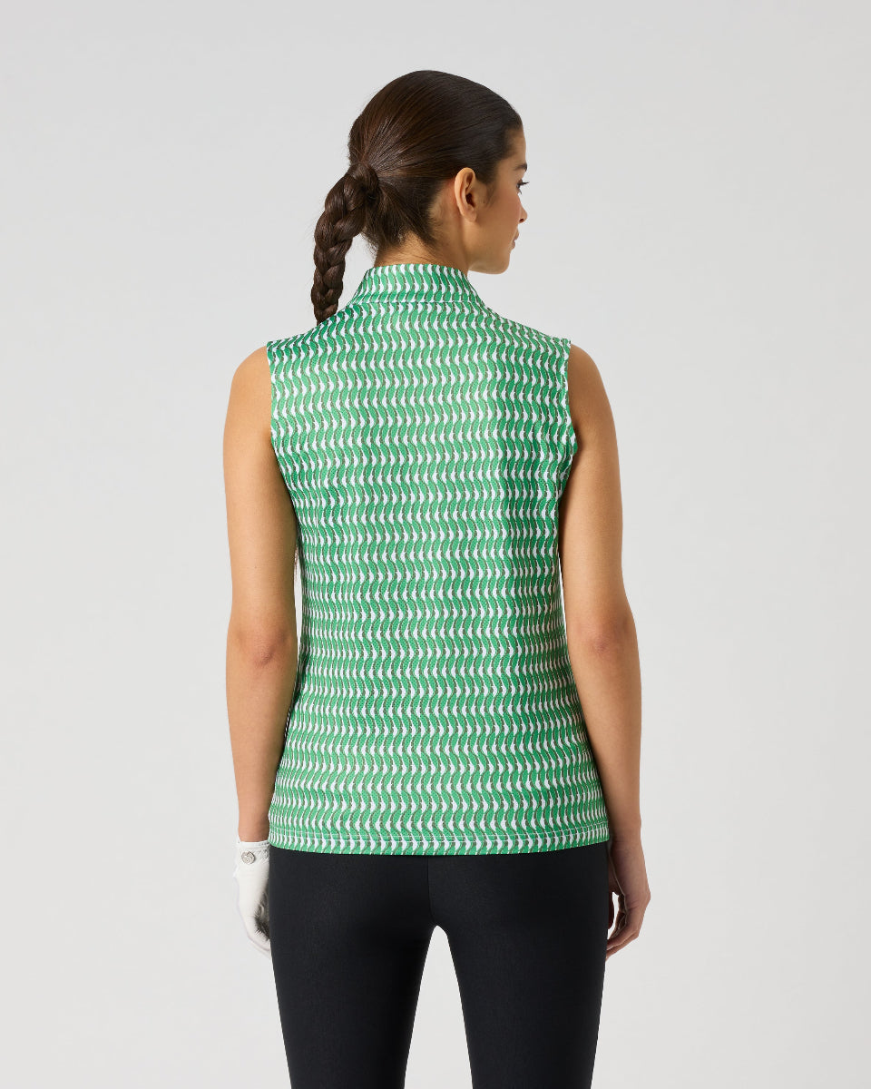 Daily Sports Banana Leaf Printed Air Sleeveless Polo