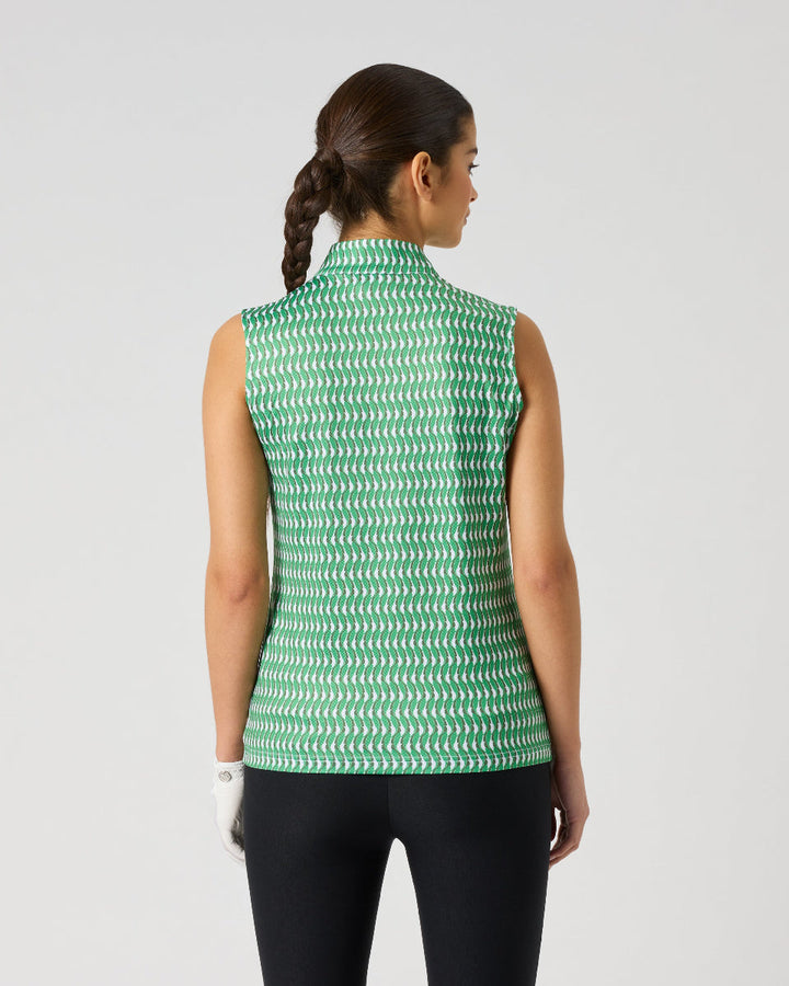 Daily Sports Banana Leaf Printed Air Sleeveless Polo