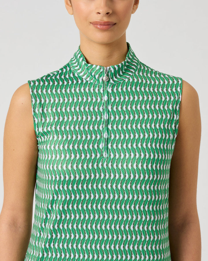 Daily Sports Banana Leaf Printed Air Sleeveless Polo