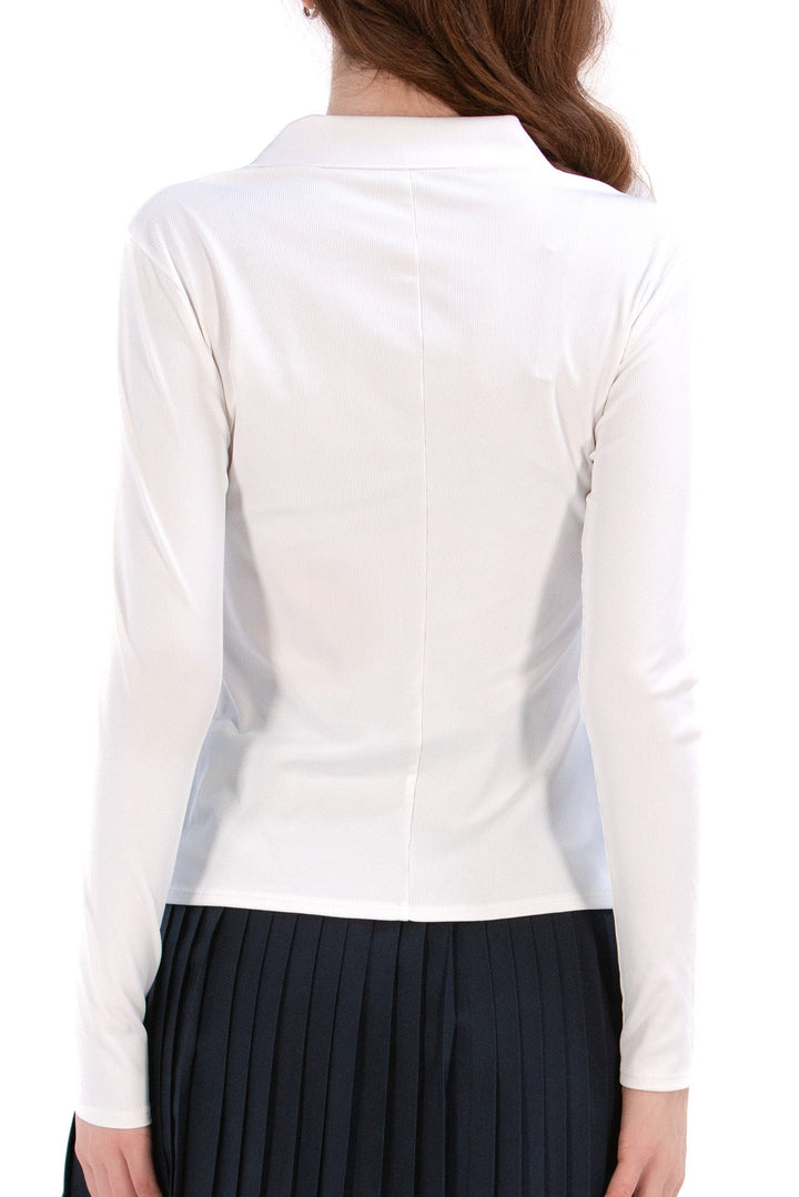 Foray Golf Rib V-Neck Long Sleeve Polo
