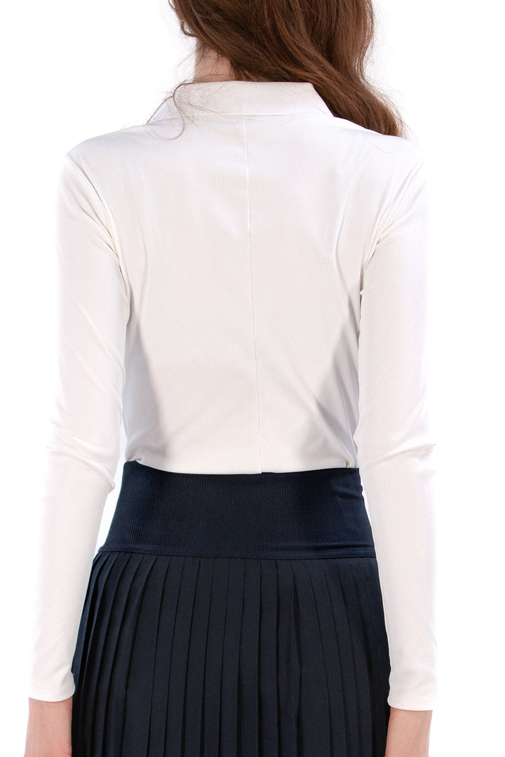 Foray Golf Rib V-Neck Long Sleeve Polo