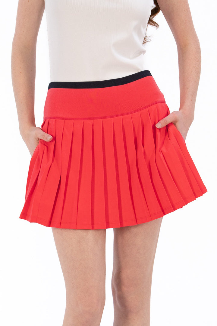 Foray Golf Coral Pleated Rib Waist Skort