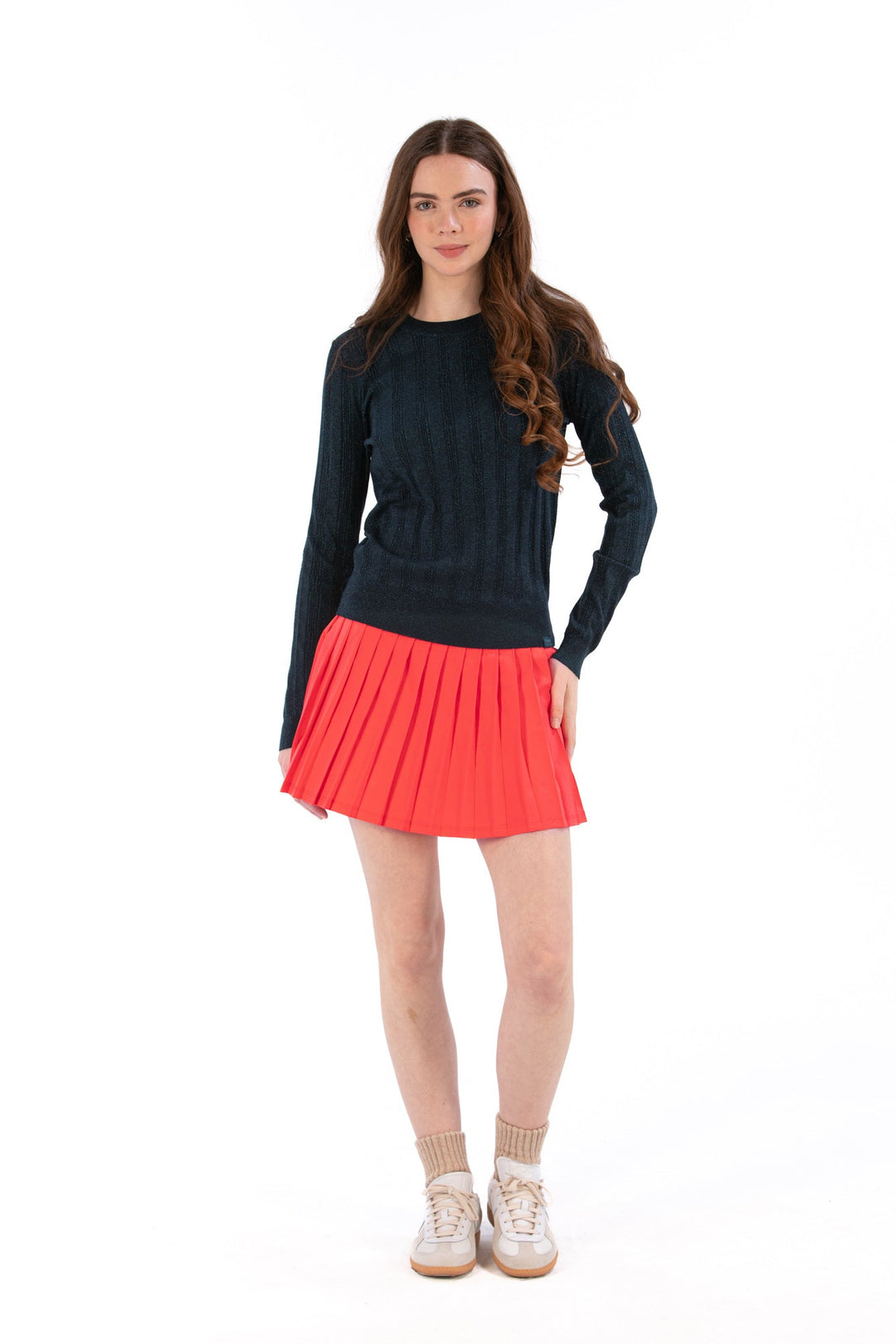 Foray Golf Coral Pleated Rib Waist Skort