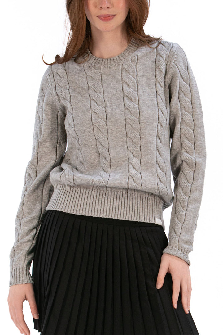 Foray Golf Marl Grey Cable Knit Sweater