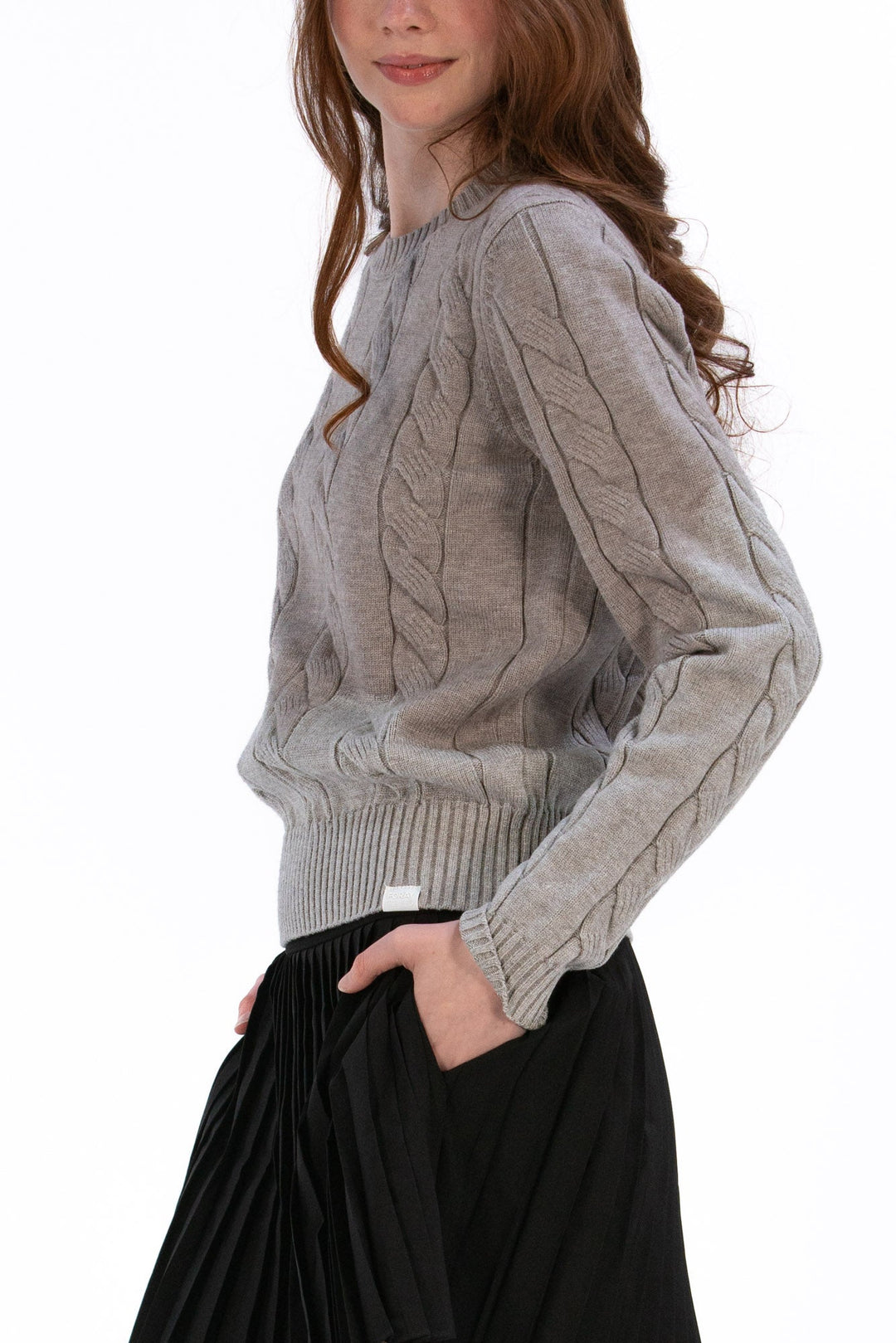 Foray Golf Marl Grey Cable Knit Sweater
