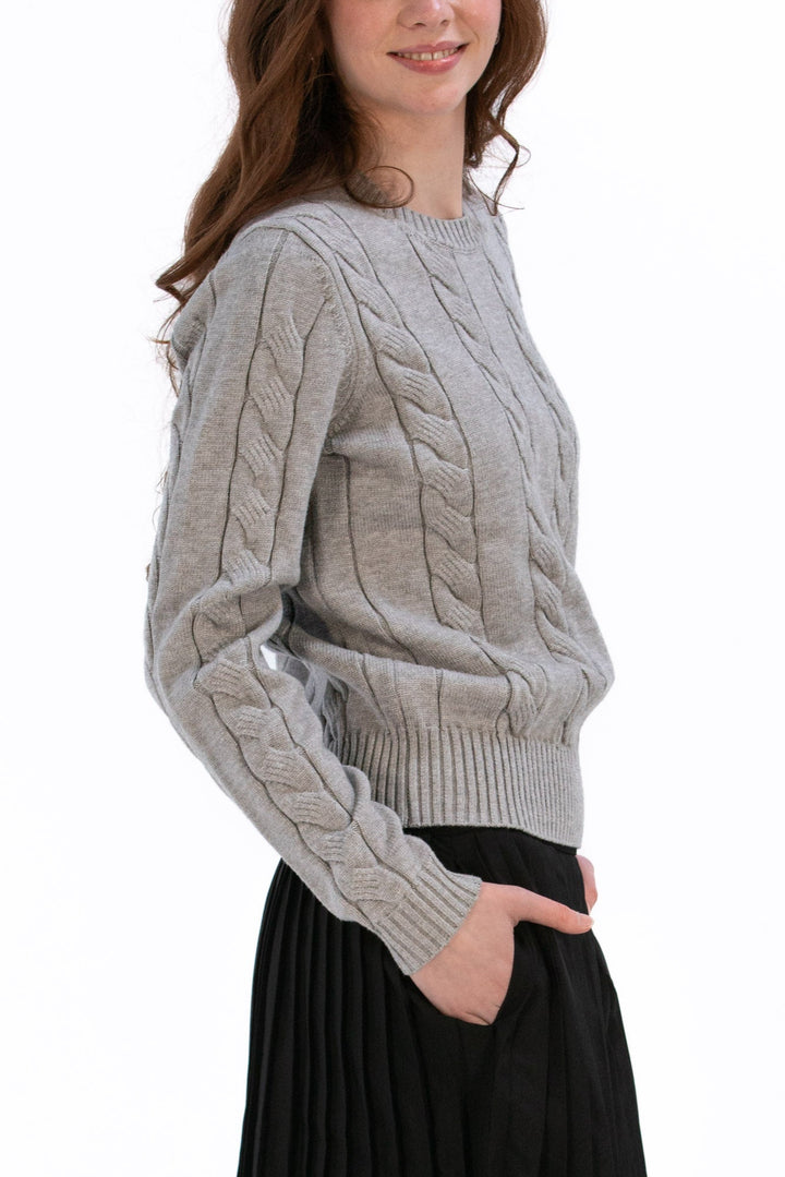 Foray Golf Marl Grey Cable Knit Sweater