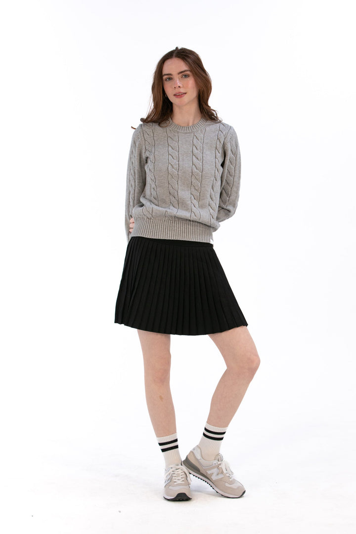 Foray Golf Marl Grey Cable Knit Sweater