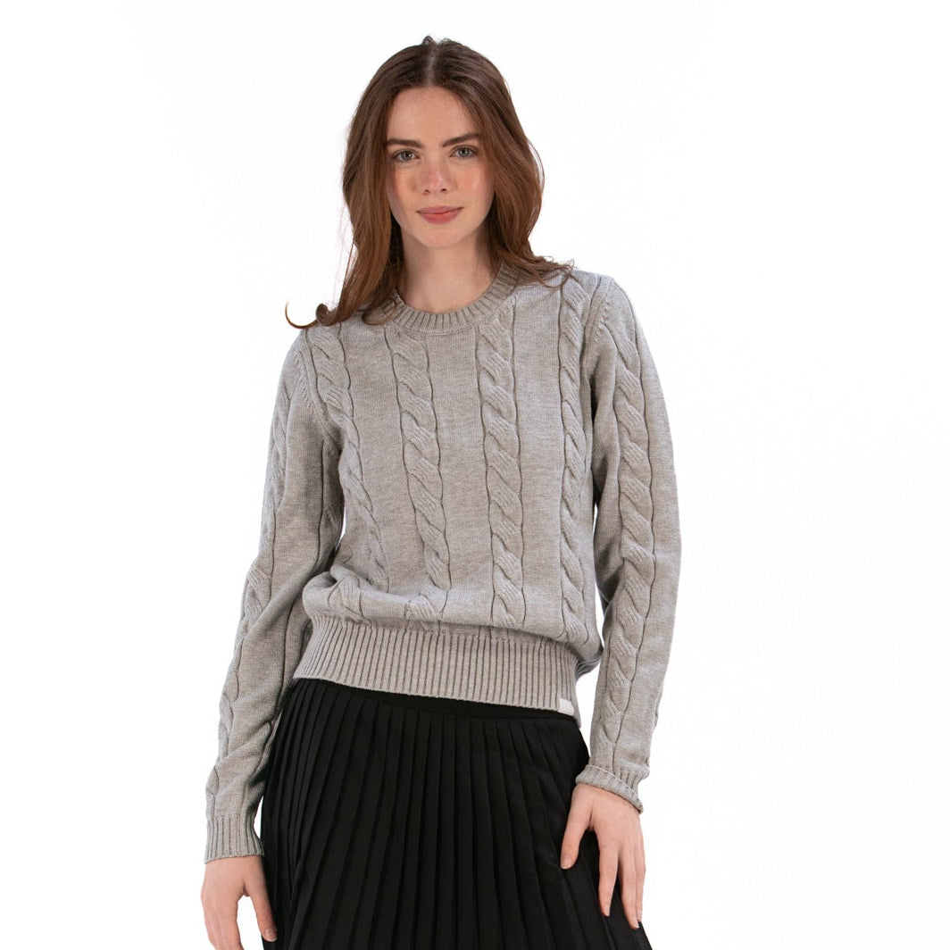 Foray Golf Marl Grey Cable Knit Sweater