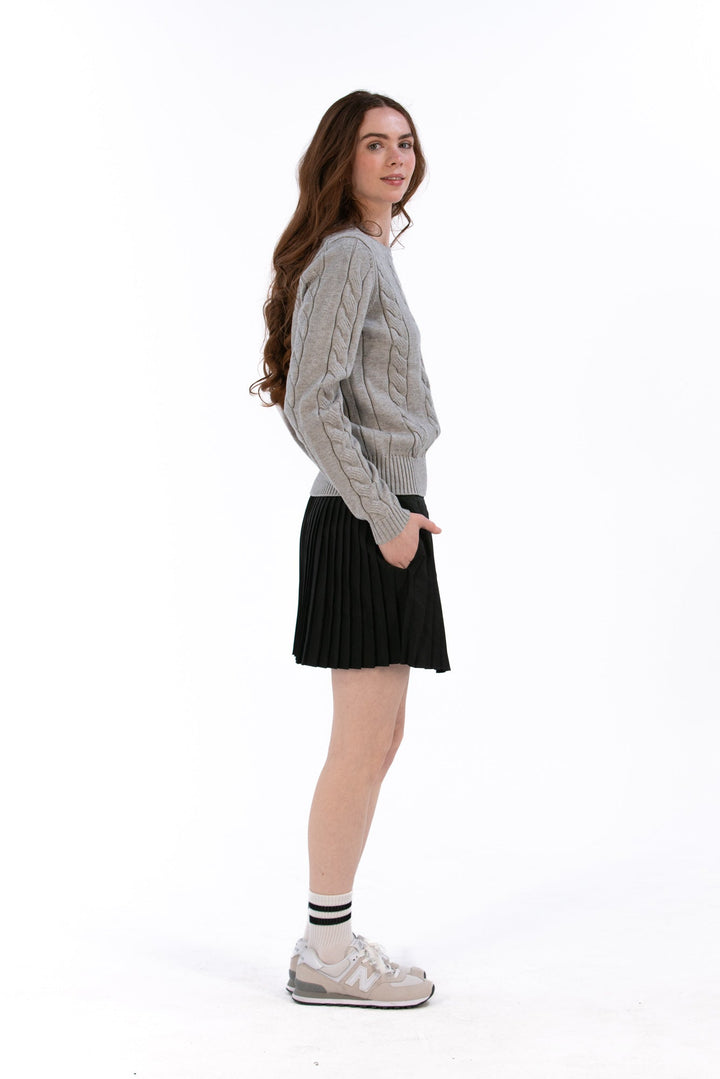 Foray Golf Marl Grey Cable Knit Sweater