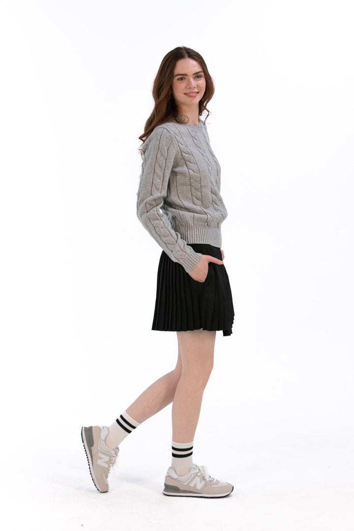 Foray Golf Marl Grey Cable Knit Sweater
