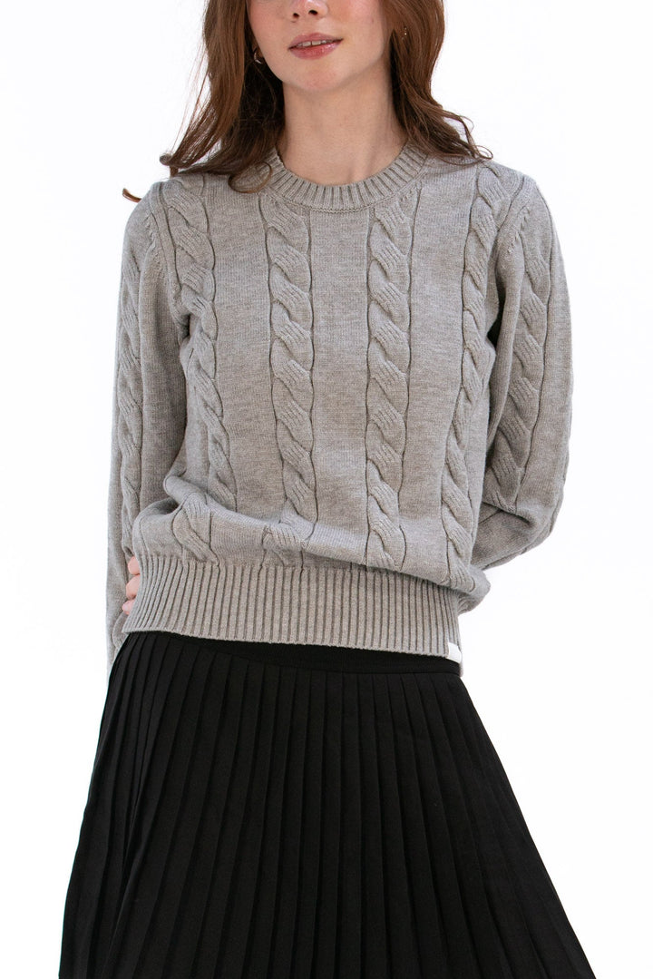 Foray Golf Marl Grey Cable Knit Sweater