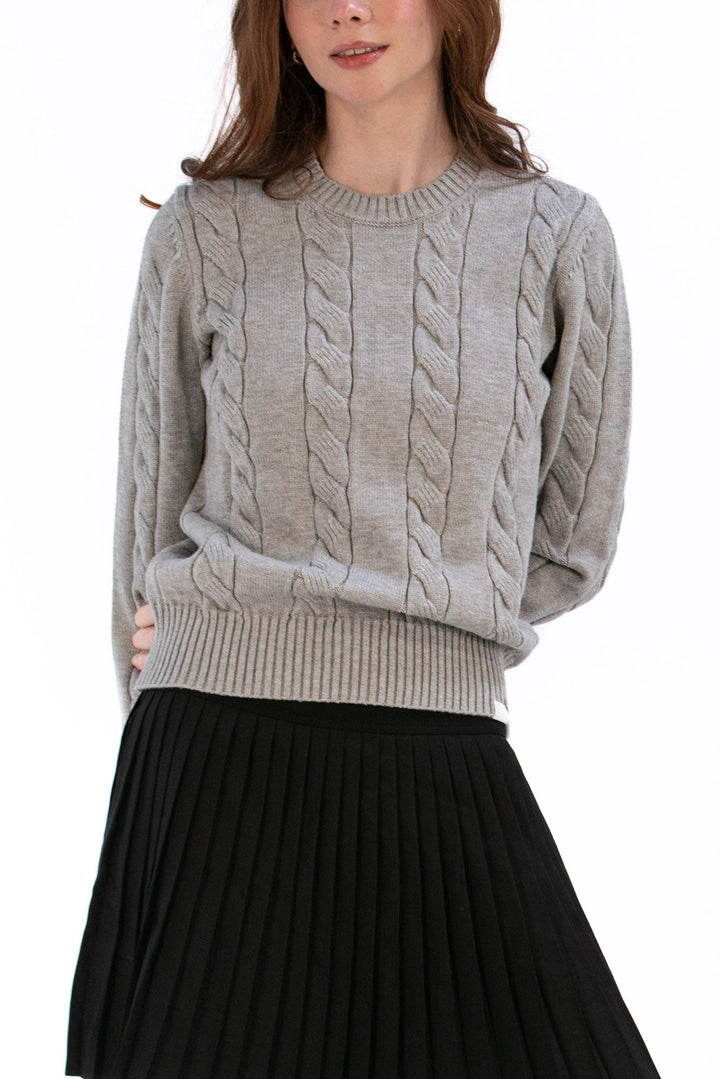 Foray Golf Marl Grey Cable Knit Sweater